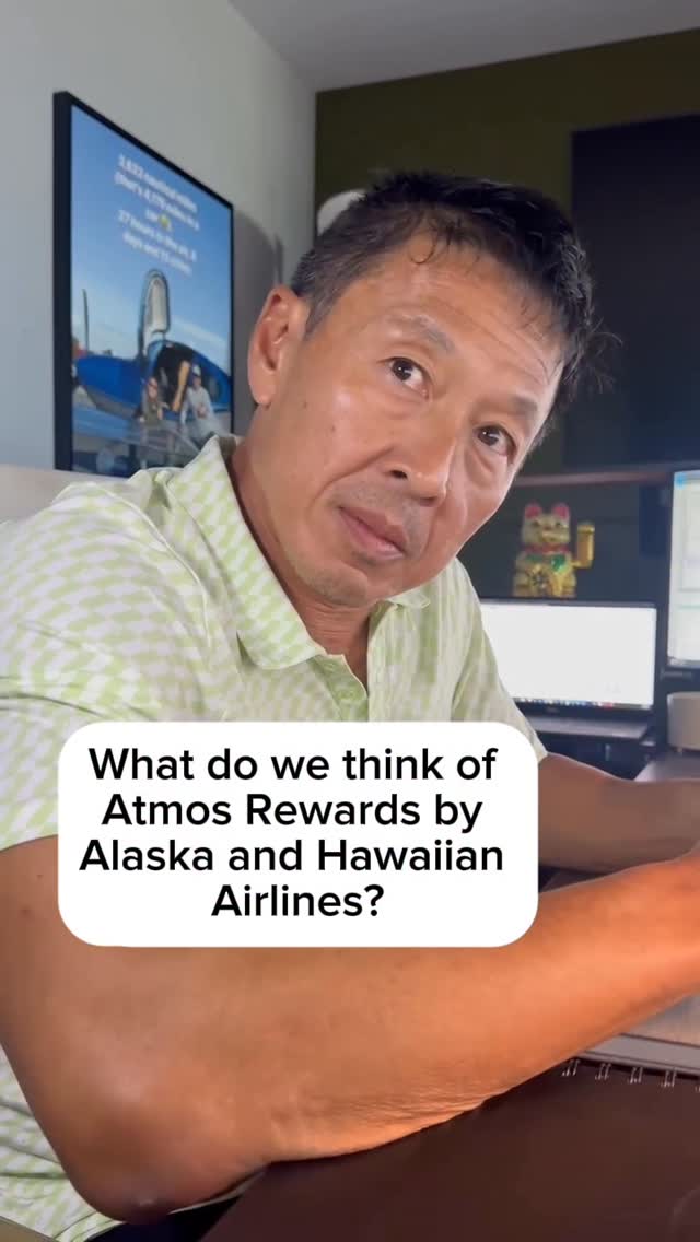 Instagram post by @alexisanddean for Alaska Airlines. Caption reads: What do we think of @atmosrewards....