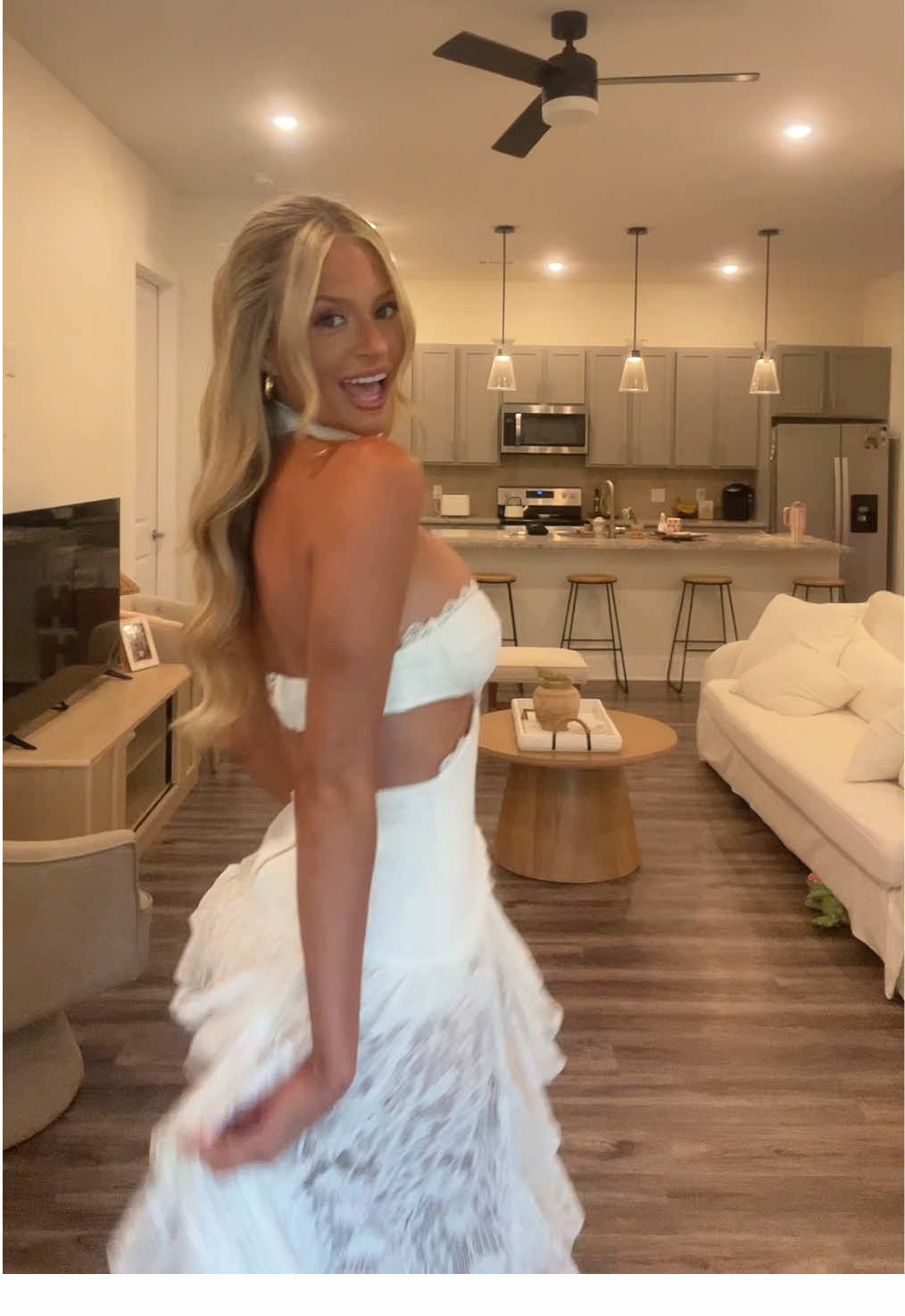 TikTok post by @annaagagliano for 12th Tribe. Caption reads: [...] this look for my future honeymoon @12TH....