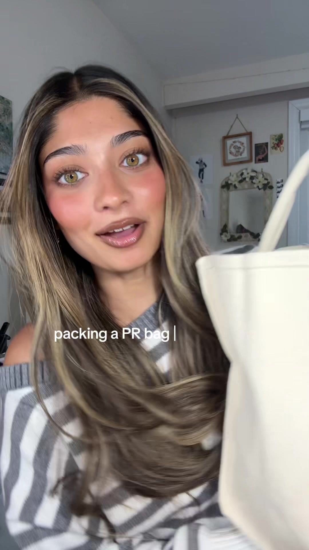 TikTok post by @mahammalek for LolaVie. Caption reads: [...] @Too Faced @MERIT Beauty @Marc Anthony....