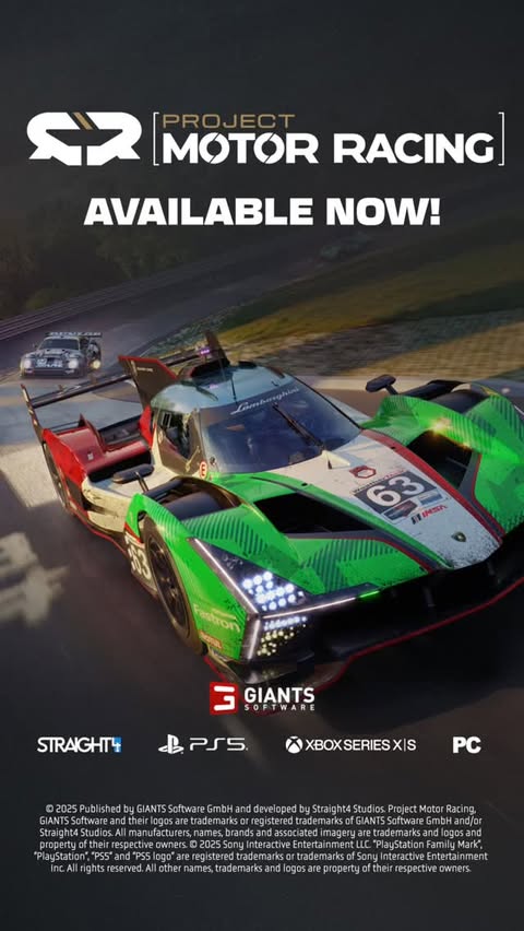 Instagram post by @projectmotorracing for Epic Games. Caption reads: Project Motor Racing brings true motorsport....