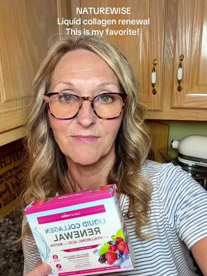 TikTok post by @liz.m.official for NatureWise. Caption reads: This is my favorite liquid collagen, @NatureWise....