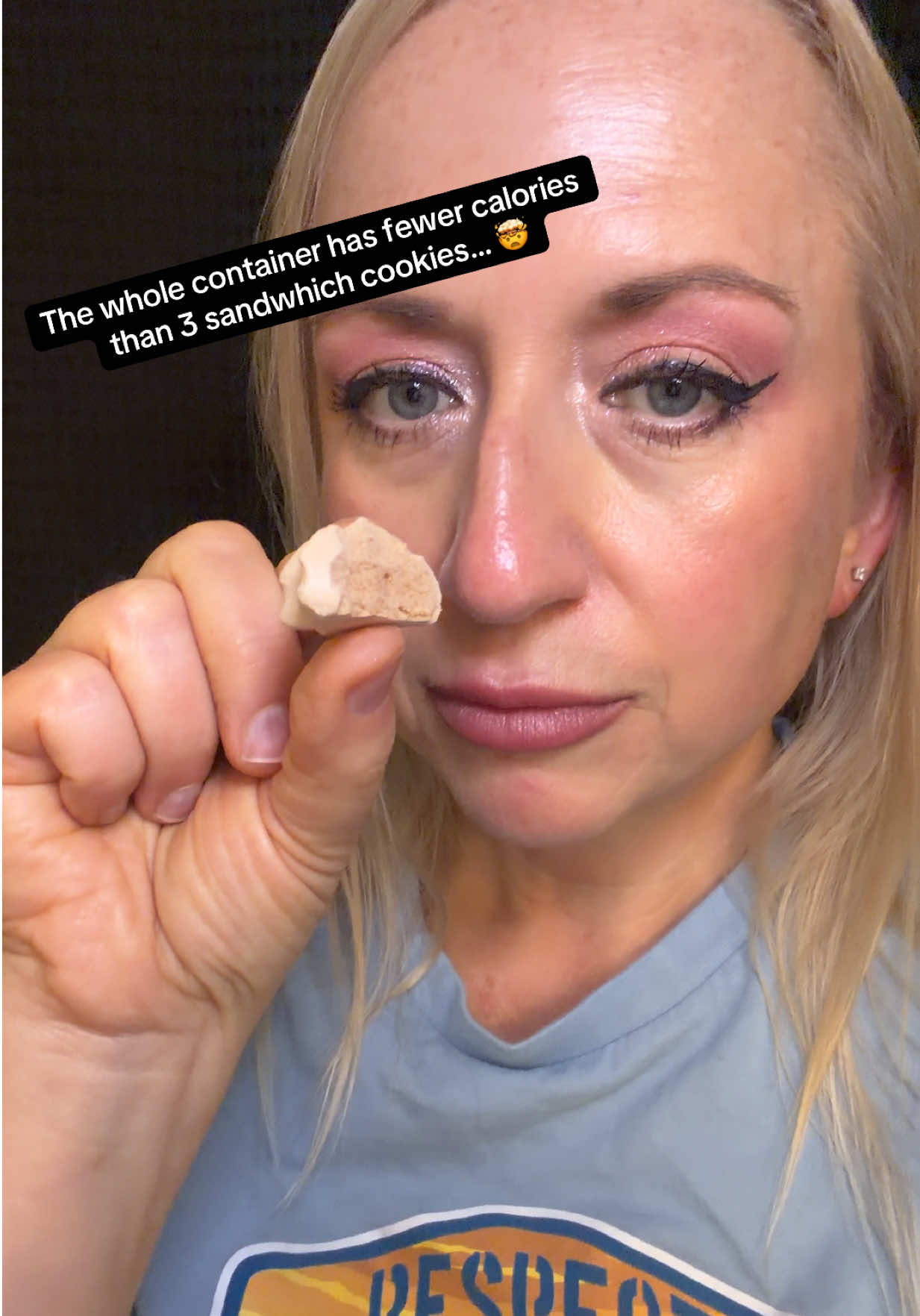 TikTok post by @alissabenabeauty for dontworry snacks. Caption reads: [...] Snack ASMR, Craving Crunch Sounds @dontworry....