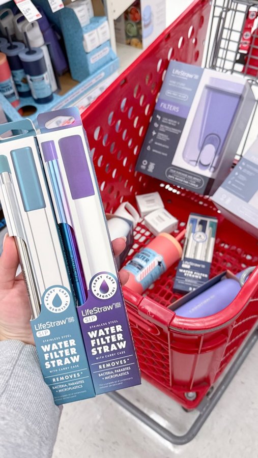 Instagram post by @targettherapy for LifeStraw. Caption reads: If you have summer plans - a long road trip,....