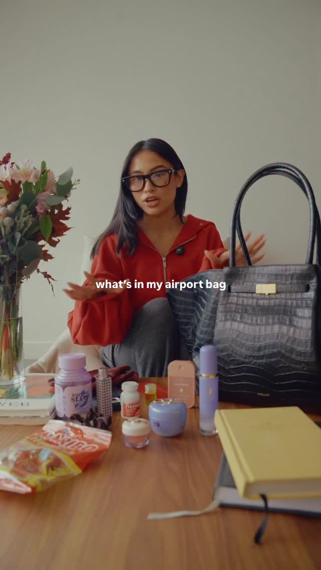 Instagram post by @roshelleflores_ for Tatcha. Caption reads: hydration and healthy looking skin in my carry on....