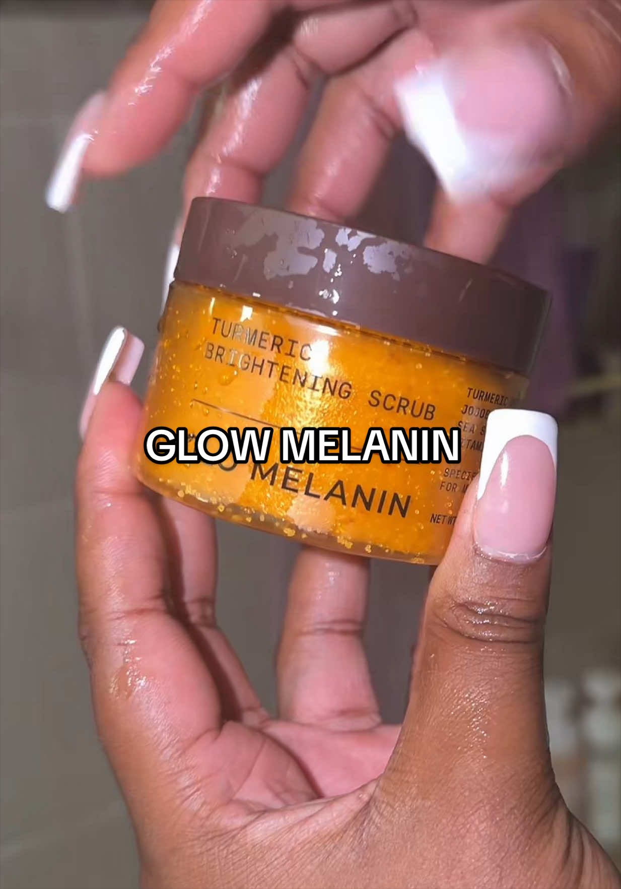 TikTok post by @_keepingupwithmeee_ for Glo Melanin. Caption reads: [...] definitely needs a good exfoliate @✨ Glo....