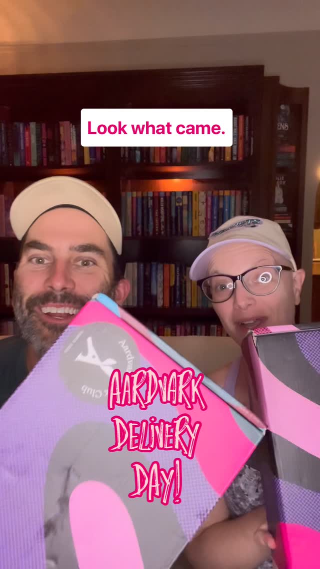 Instagram post by @married.bookworms for Aardvark Book Club. Caption reads: It’s…. @aardvarkbookclub delivery day! 🩷 

Both....