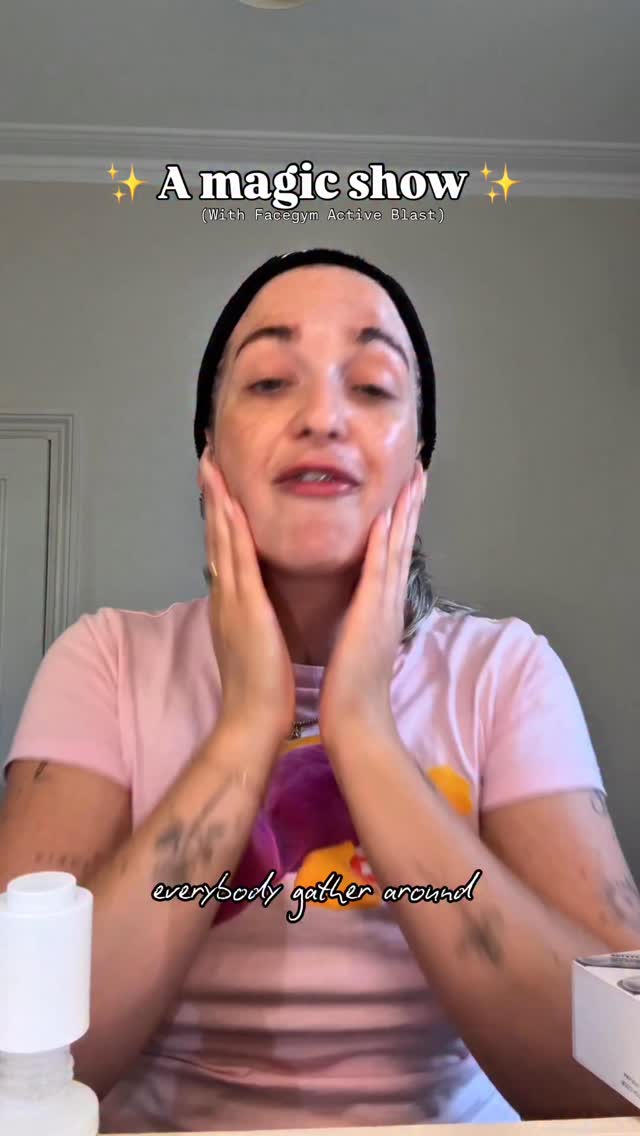 Instagram post by @iamharrietrose for FACEGYM. Caption reads: [...] believe in magic? Or do you believe im....