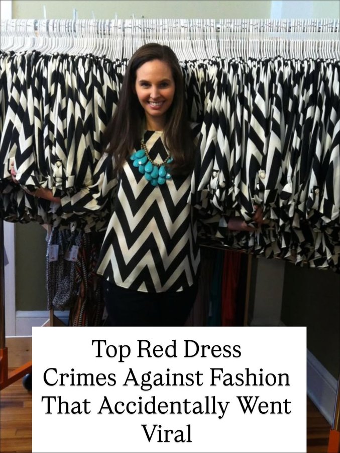 Instagram post by @dianaathenabest for Red Dress. Caption reads: Our chevron dresses walked so your TikTok hauls....