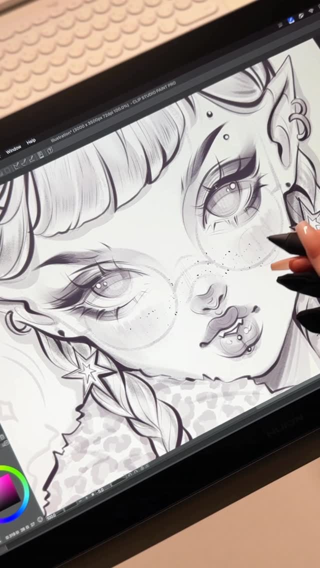 Instagram post by @elizmil.art for HUION. Caption reads: Huge thank you for this opportunity @huiontablet....