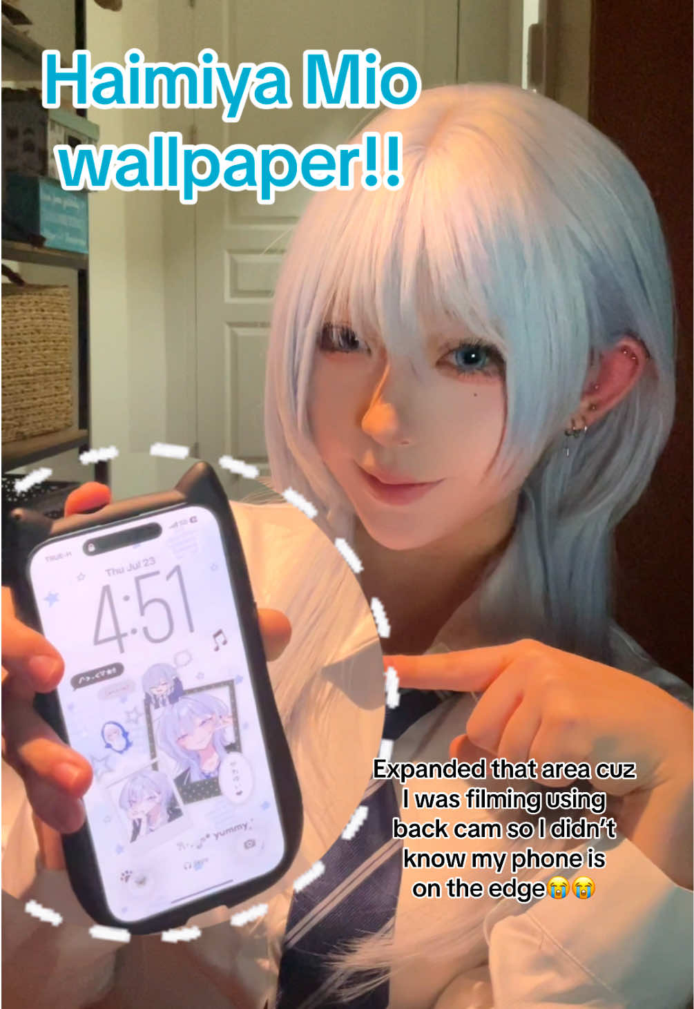 TikTok post by @enkidudiddyer for Mico Widget. Caption reads: [...] Mio wallpaper tut💙 @mico_widget #micowidget....