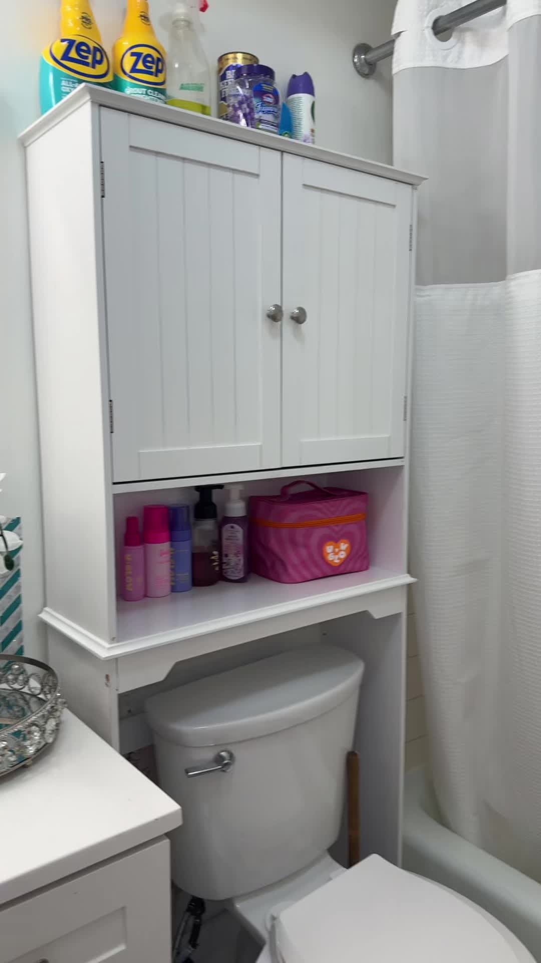TikTok post by @sirjanasubedi282 for Sweet Furniture Plus. Caption reads: [...] Toilet Rack for Bathroom, Black@Sweet....