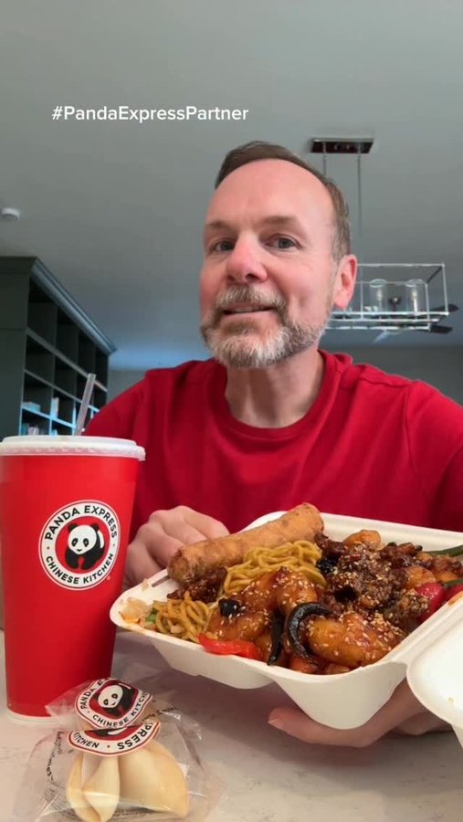 Instagram post by @anidasthefoodie for Panda Express. Caption reads: The new Crispy Sesame Shrimp & Beef at....