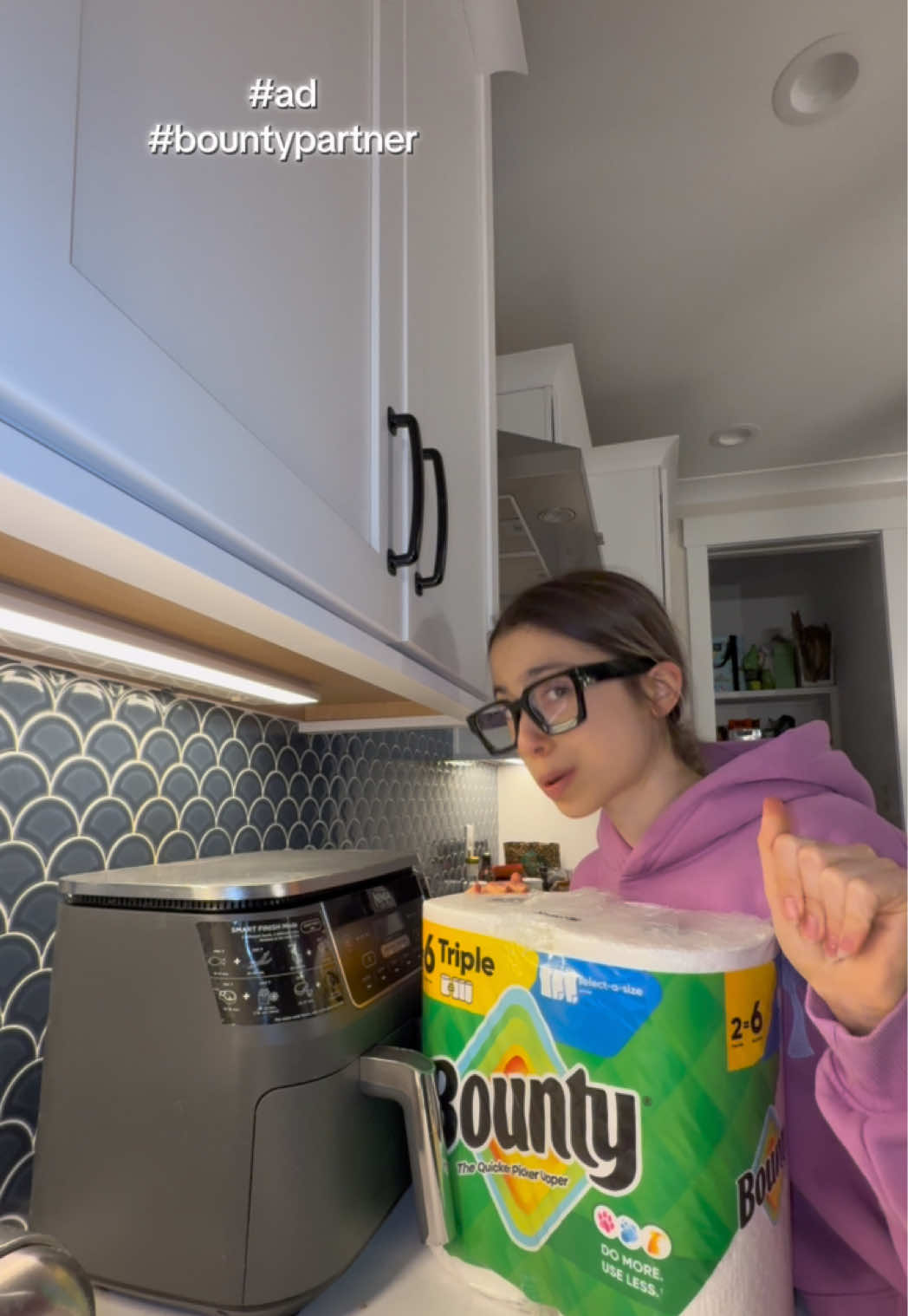 TikTok post by @lifewithgill for Bounty. Caption reads: #BountyPartner POV: moving back to college [...].