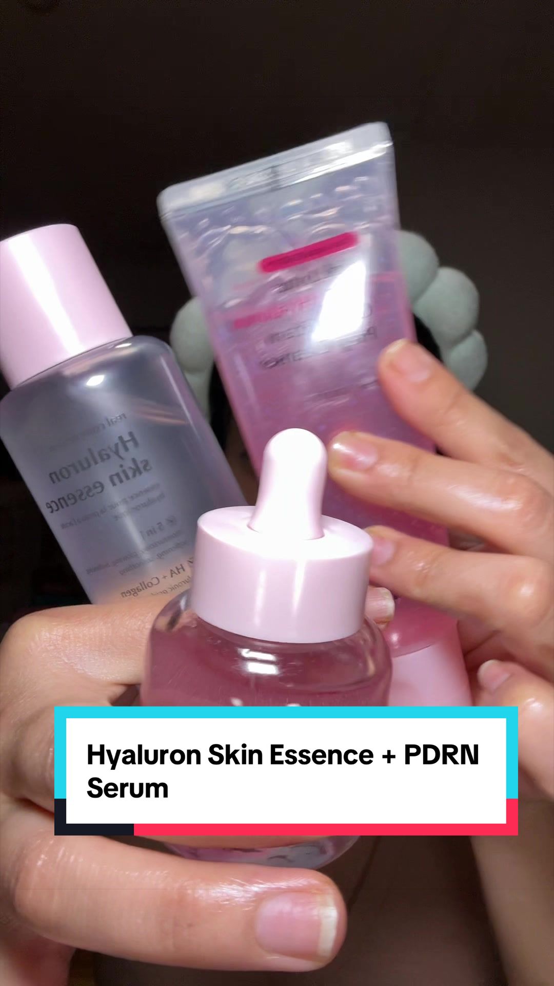 TikTok post by @wondersuru for Hanskin Skincare. Caption reads: Dry skin? Fine lines? Damaged skin barrier? 🚨....