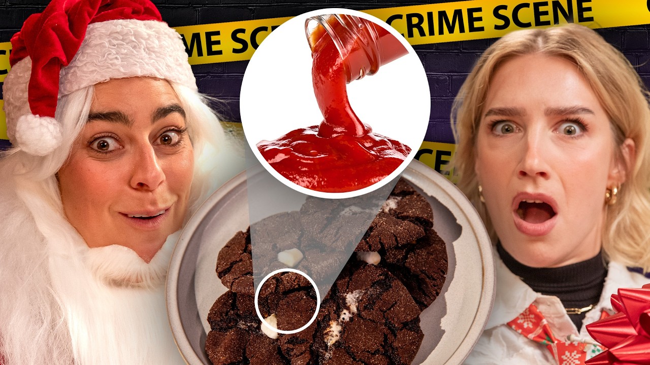 YouTube post by @smoshpit for Smosh. Caption reads: Who Put KETCHUP In Santa's Cookies?? (Culinary....