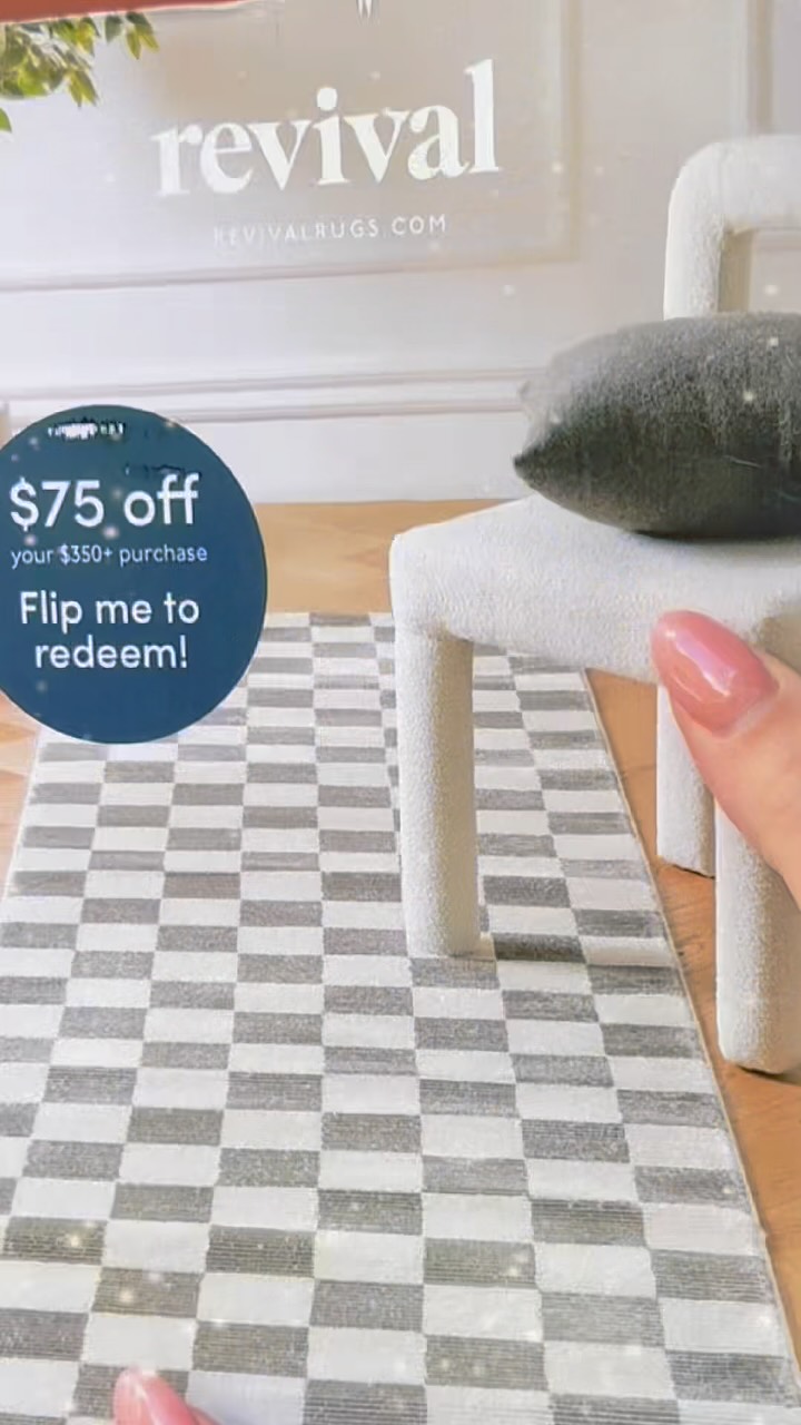 Instagram post by @allthingshome_stela for Revival. Caption reads: Totally in love with my new rug from @revival 😍....