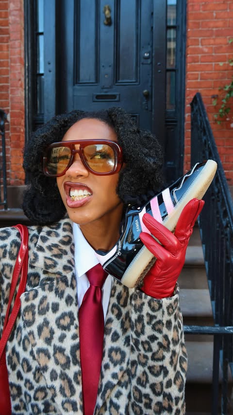 Instagram post by @brianna.who for adidas. Caption reads: [...] Valentine’s Day gifts, @FootLocker and....