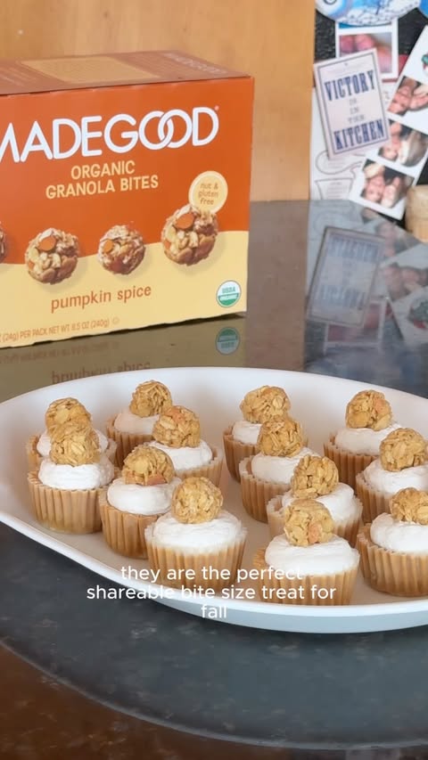 Instagram post by @betterbakesbygrace for MadeGood. Caption reads: [...] mini pumpkin cheesecakes with a....