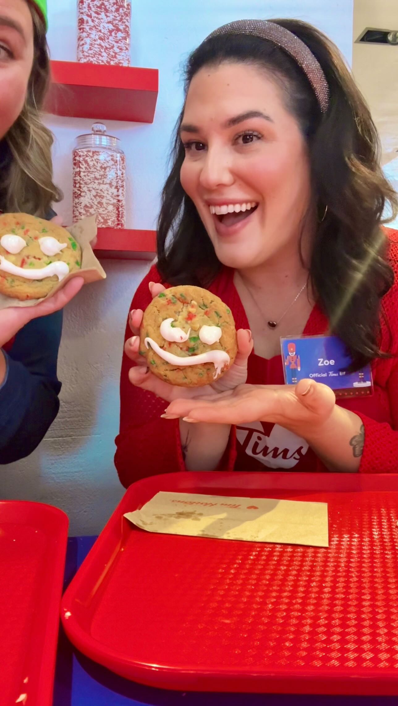 Instagram post by @lovezoepotter for Tim Hortons. Caption reads: Such a fun festive lineup this year 🎄🍩☕️
Have....