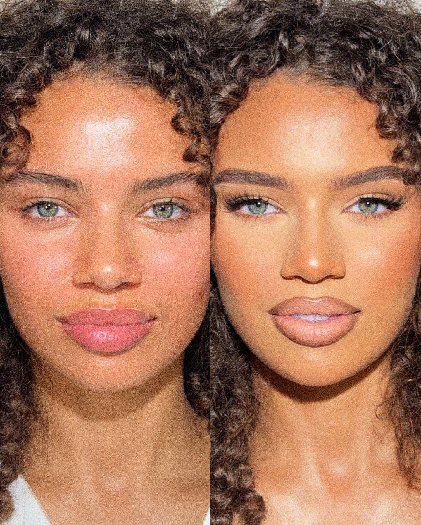 Instagram post by @miaarothwell for Doll Beauty. Caption reads: Before & After @ornellarosemakeup @miaarothwell....