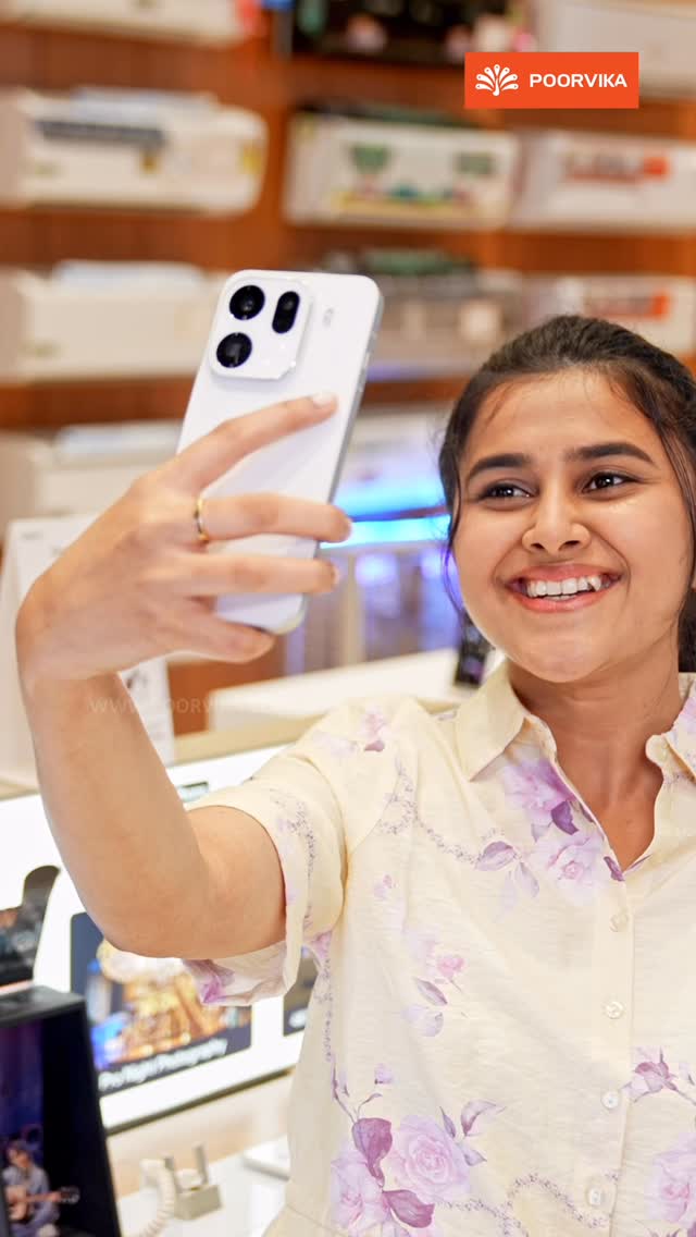 Instagram post by @_shalinii__ for Poorvika. Caption reads: Finally, the wait is over!!✨
#Ad Future of Smart....