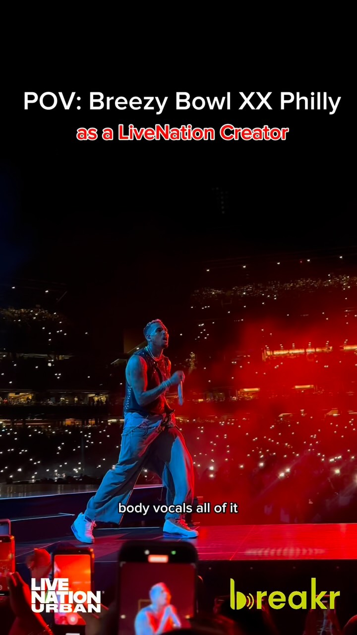 Instagram post by @itsjulianking for Ticketmaster. Caption reads: Philly showed ALL the love for Breezy and I’ve got....