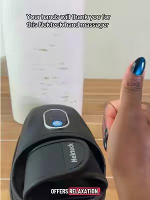 TikTok post by @starr_soulo for Nekteck. Caption reads: This @Nekteck hand massager is good for arthritis,....