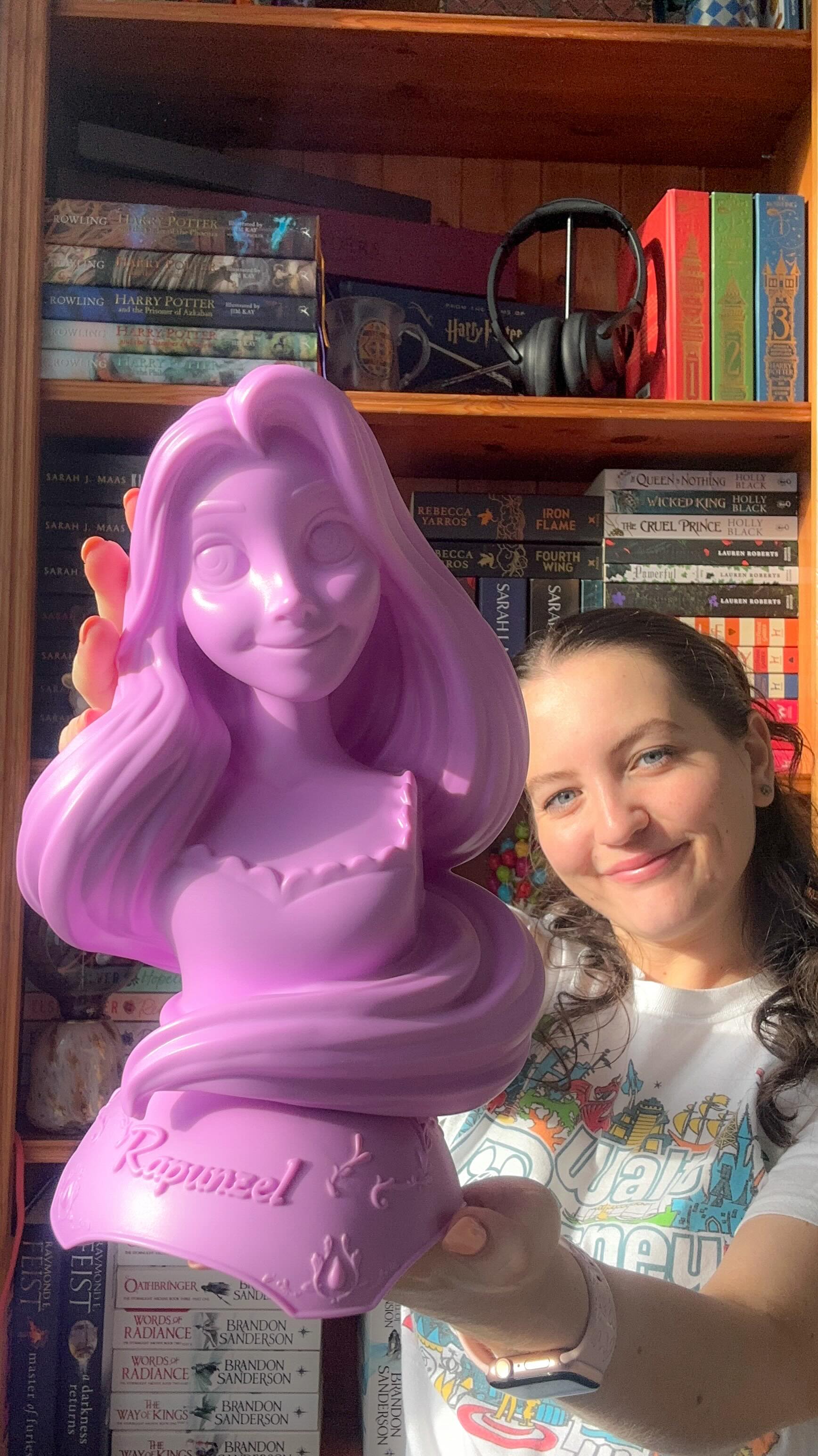 Instagram post by @libwithmagic for Zavvi. Caption reads: [...] First Sight Vinyl Bust with meeee 🥹🫶....