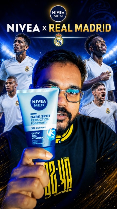 Instagram post by @deepbiswasvlogs for NIVEA MEN. Caption reads: [...] My match-day routine starts with the NIVEA....