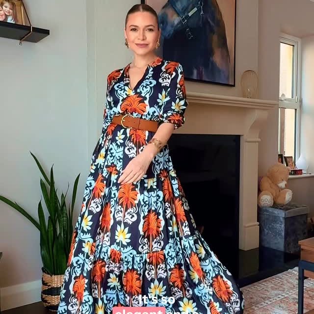 Instagram post by @stylebyfabiobrien for LightInTheBox. Caption reads: Two dresses, two moods 🌸✨ Both gifted by....