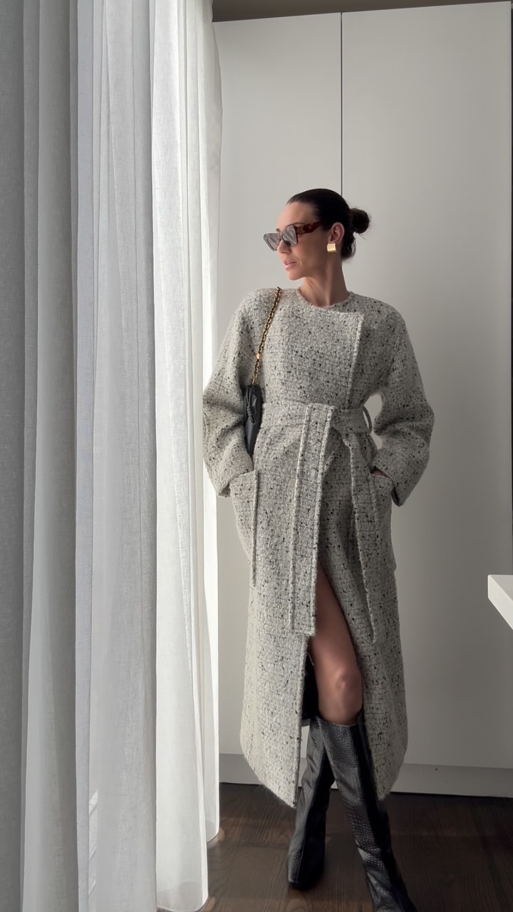 Instagram post by @dani.shreeve for CAMILLA AND MARC. Caption reads: A moment for the coat - thank you @camillaandmarc....