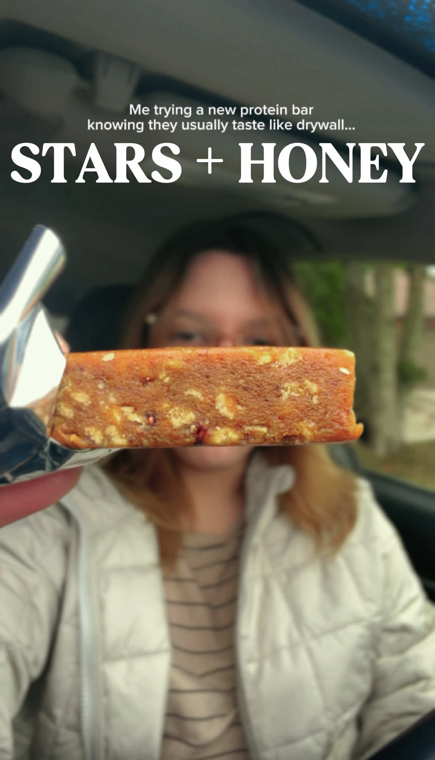 TikTok post by @kayleejozie for Stars + Honey. Caption reads: No drywall bars here. All moist. ✨ @Stars and....