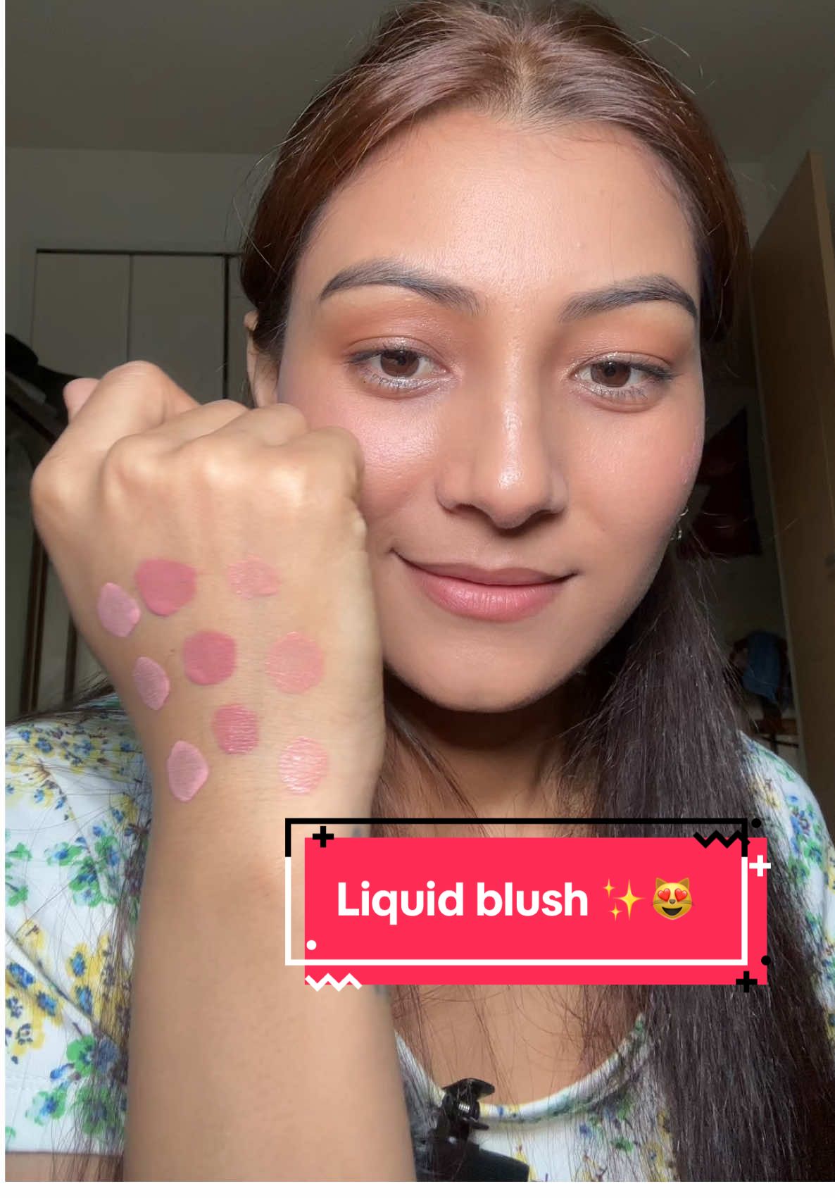 TikTok post by @sabeena_shrestha5 for Mistine. Caption reads: Wow I got 3 piece liquid blush from😍✨ @MISTINE....