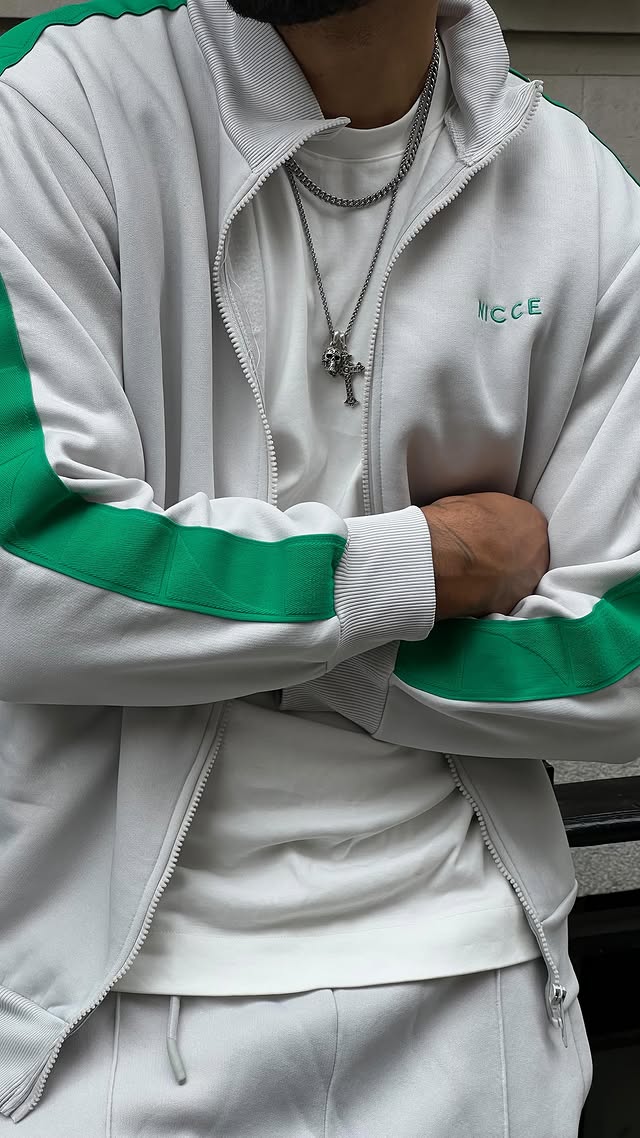 Instagram post by @leetayylor for NICCE. Caption reads: My summer tracksuit rotation @nicce #nicce AD.