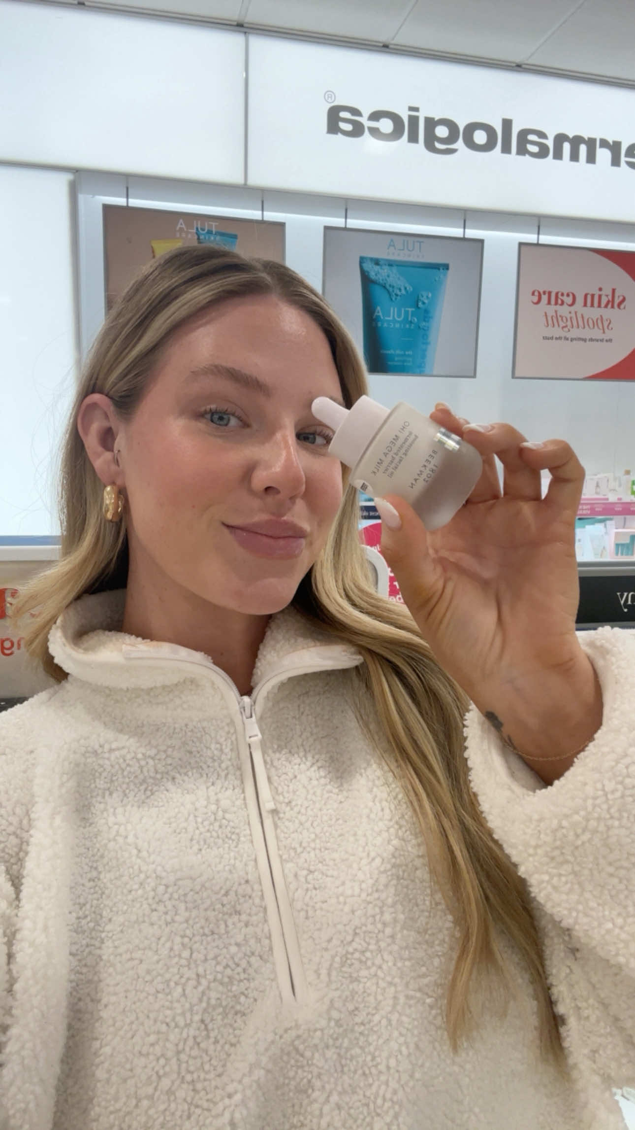 TikTok post by @skinwithhav for Beekman 1802. Caption reads: [...] ONLY (Jan 15)?! Yes pleaseeeeee @Beekman....