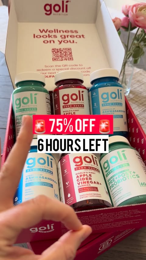 Instagram post by @ashgaskin for Goli Nutrition. Caption reads: 🚨 Only til’ midnight can you snag Goli’s flash....