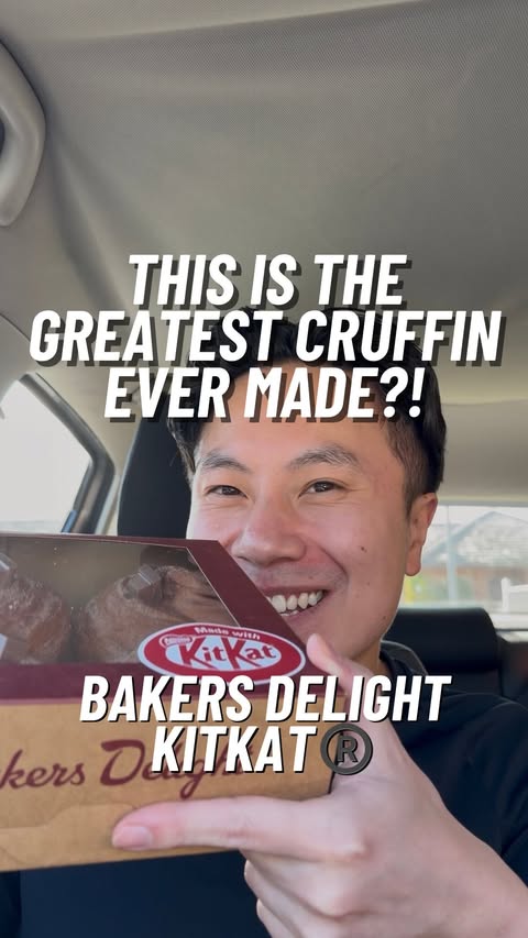 Instagram post by @eatwithkevin_ for KITKAT. Caption reads: [...] I heard about the new Cruffin Made with....