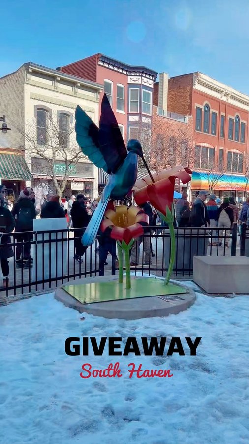 Instagram post by @thehonestpassport for Pure Michigan. Caption reads: ENTER TO WIN A GETAWAY TO SOUTH HAVEN MICHIGAN....