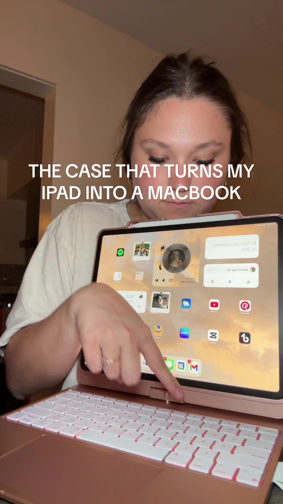 TikTok post by @cupedawg for Typecase. Caption reads: [...] kidding me? AND SHES PINK 🩷🩷🤞🏼😩....