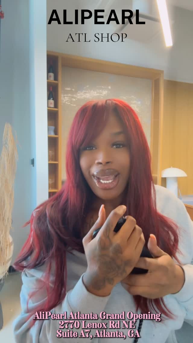 Instagram post by @tahamanii for Alipearl Hair. Caption reads: 🎉✨ Alipearl Atlanta Grand Opening!....