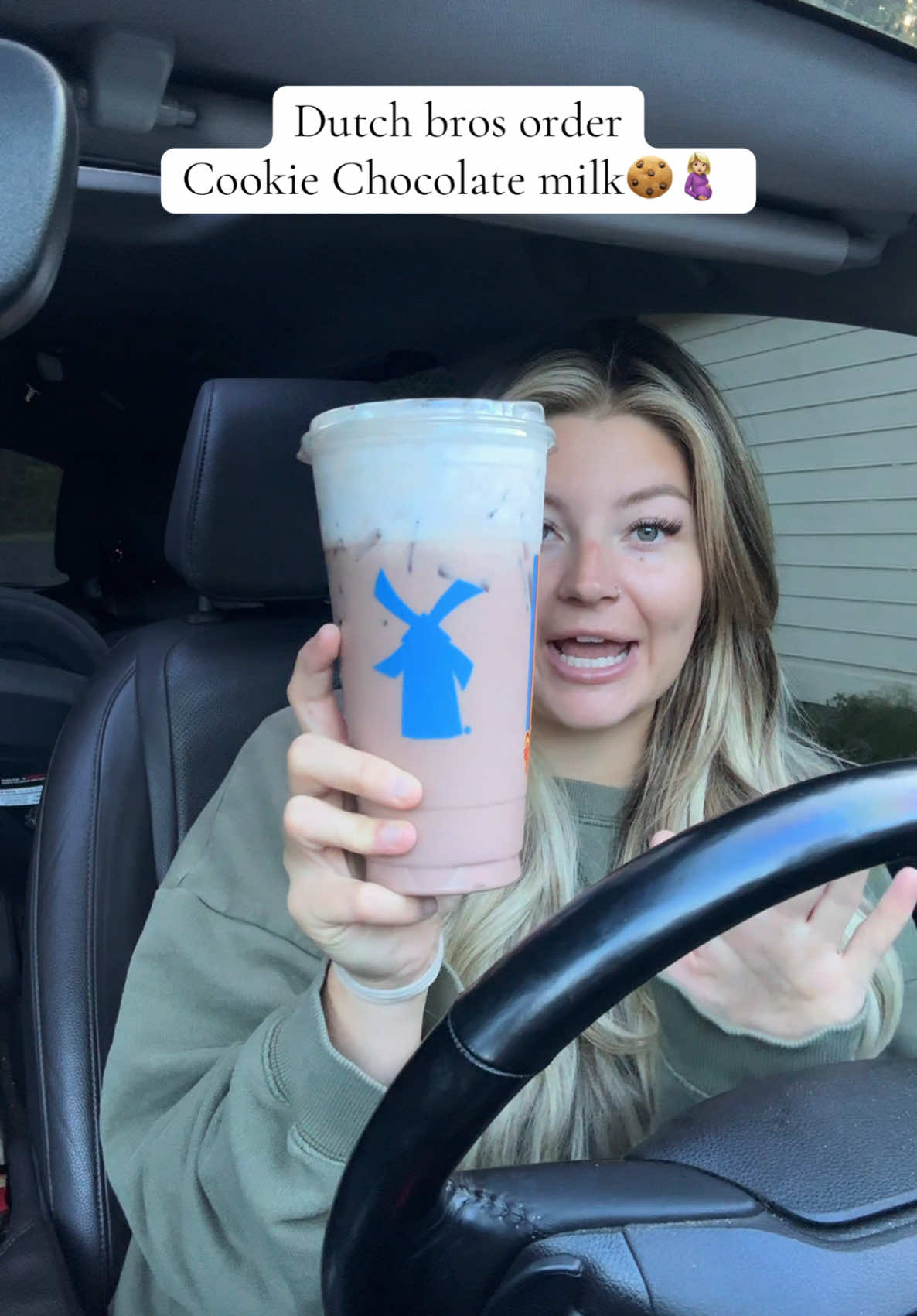 TikTok post by @mostlymindfulmama for Dutch Bros Coffee. Caption reads: What should I try next? Give me all the chocolate....