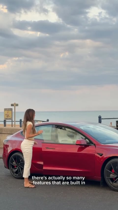 Instagram post by @angeliqueswift for Tesla. Caption reads: Road tripping 🚘 @teslamotors ad.