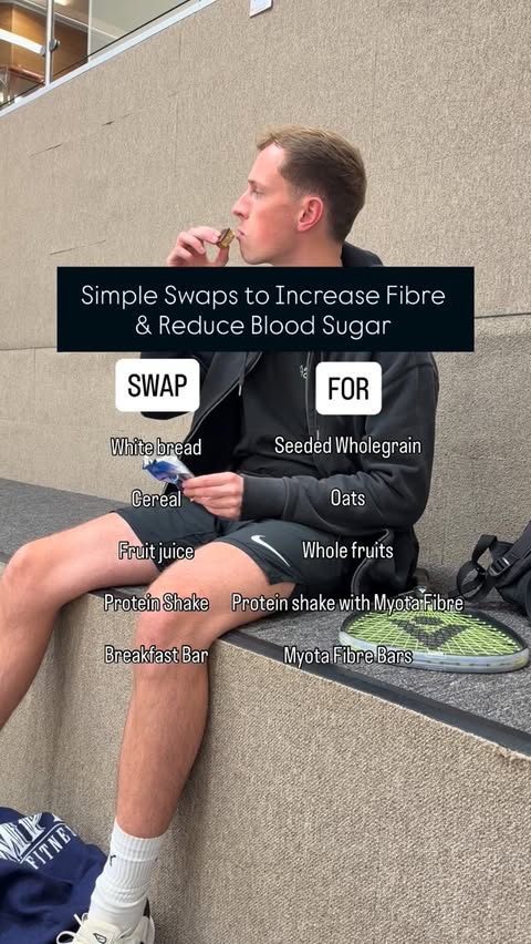 Instagram post by @prediabetescoaching for Myota. Caption reads: #ad @myotahealth make hitting fibre targets easy!....