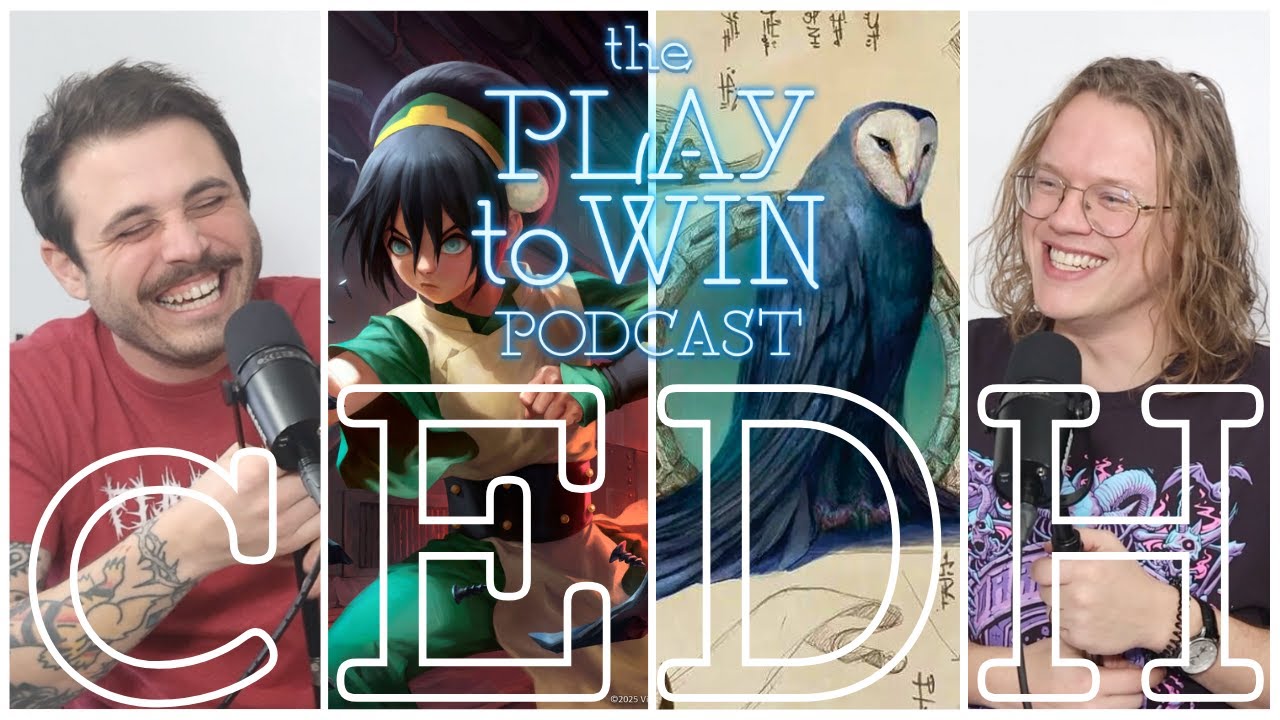 YouTube post by @PlaytoWinMTG for Dragon Shield. Caption reads: THE BEST cEDH CARDS FROM AVATAR: THE LAST....