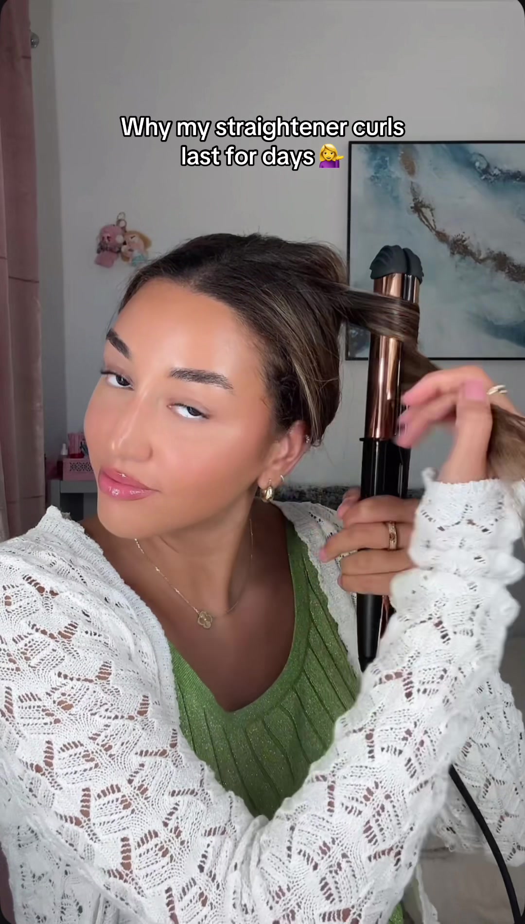 TikTok post by @sarasaadia for BaByliss. Caption reads: Use a lower heat if you are going to do this and....