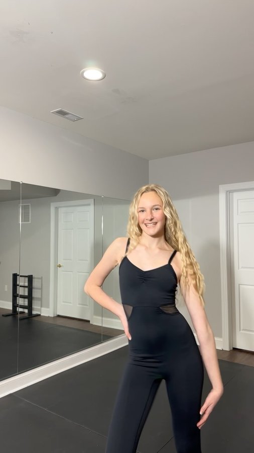 Instagram post by @dancerclaire_bu for Dancewear Solutions. Caption reads: [...] new beginnings 🖤 

Thank you....