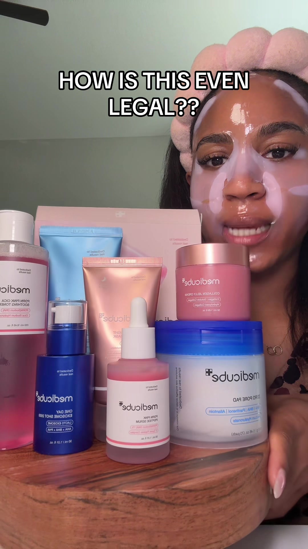 TikTok post by @kaycstash for Medicube. Caption reads: Don’t sleep on this deal😳 #medicubeskincare....