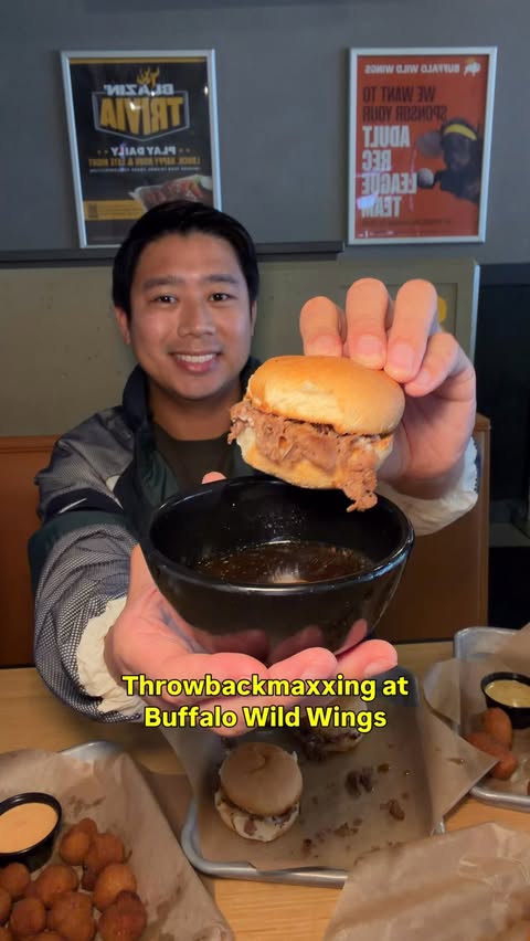 Instagram post by @thehoustonfoodie for Buffalo Wild Wings. Caption reads: [...] back? Head to your nearest Buffalo Wild....
