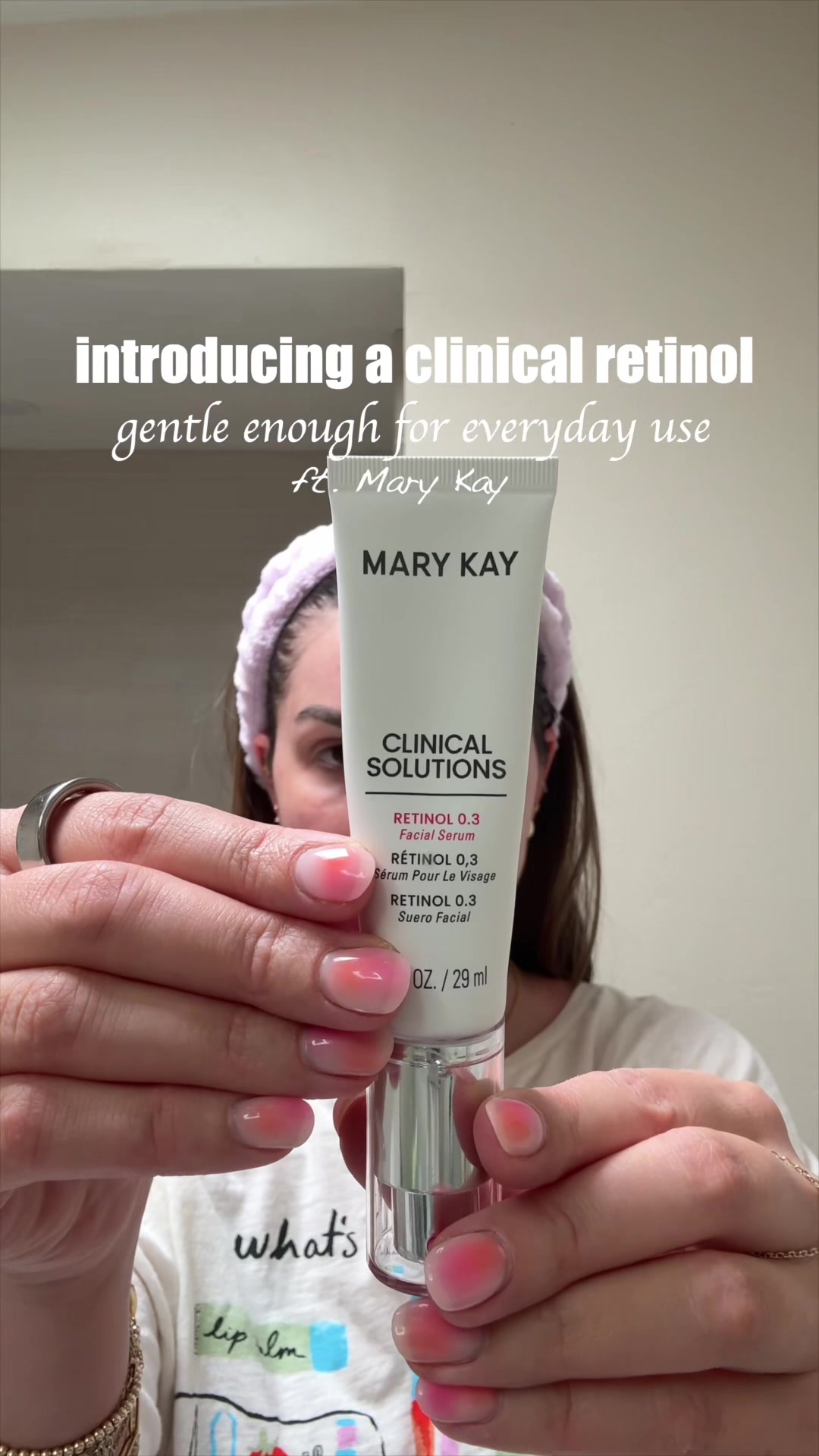 TikTok post by @adaatude for Mary Kay. Caption reads: nothing gets me going quite like vitamin a baby!....