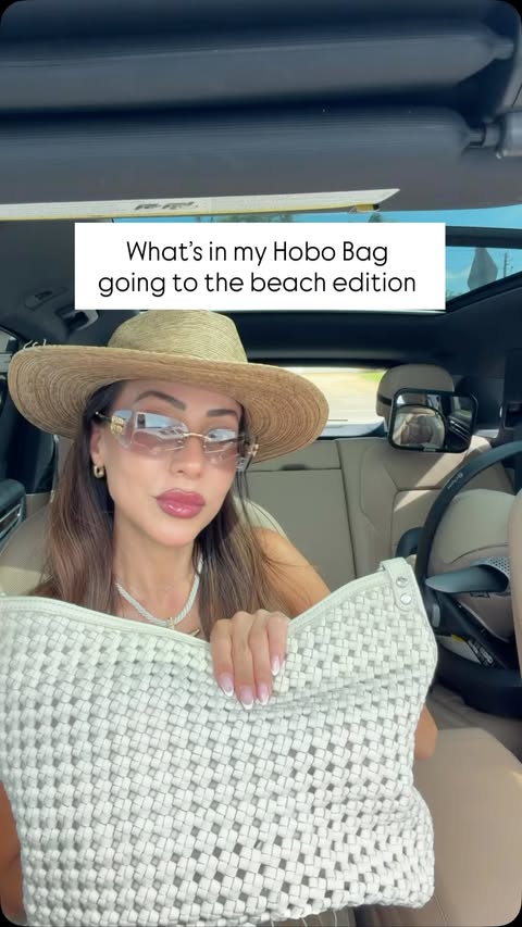 Instagram post by @danidanisu for HOBO. Caption reads: What’s in my Hobo Bag going to the beach edition....